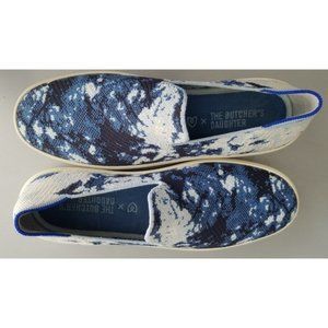 Rothy's x Butcher's Daughter Blue Shibori Original Slip On Sneakers size 10
